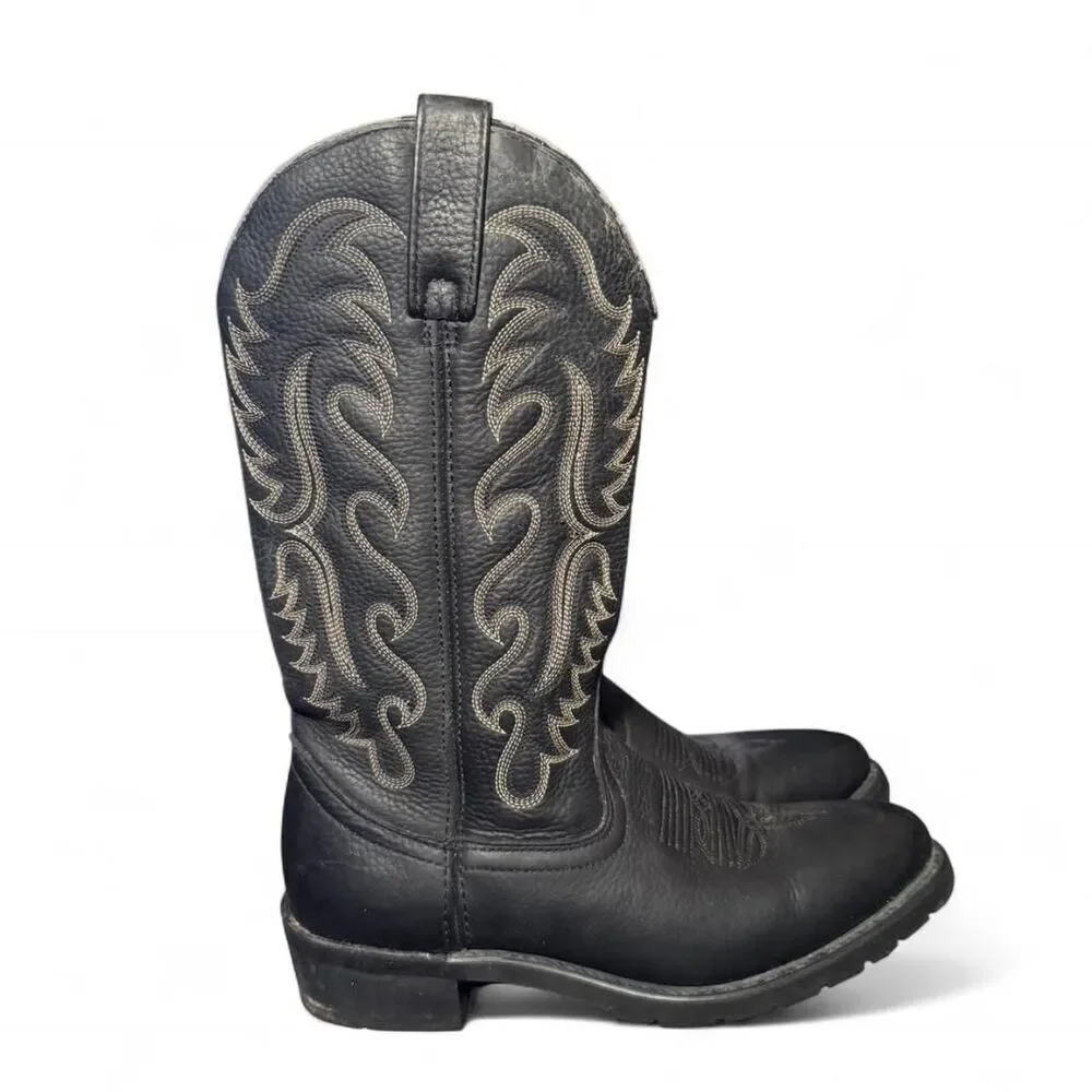 Dan Post Black Leather Western Cowboy Boots Size 8.5D DP69630 Oil Resistant